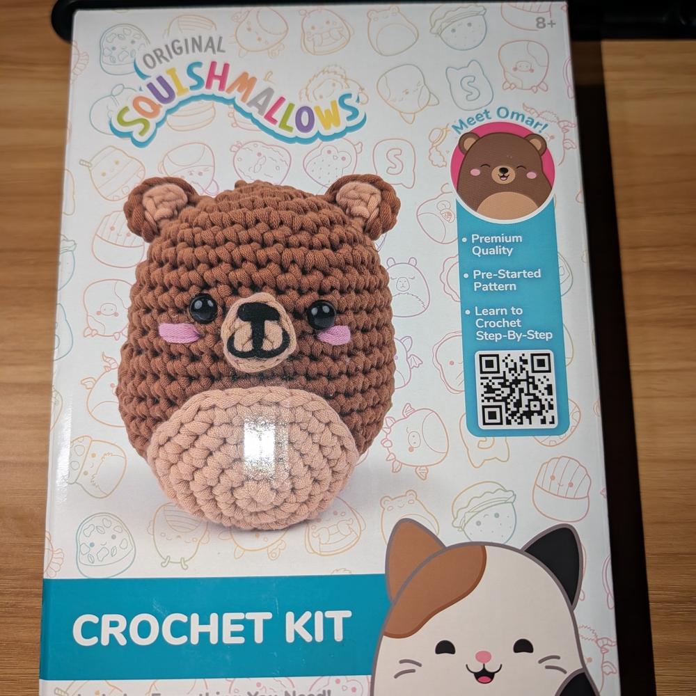 Squishmallows Crochet craft Kit Omar The Bear Brand New!